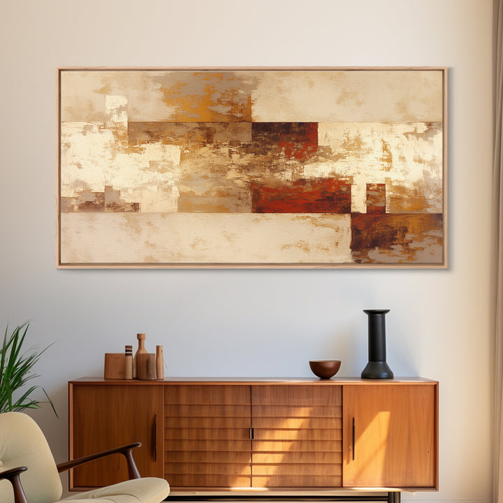 Earthy Plaster Texture Abstract Framed Canvas Print, General Fine Art, Original Art, Living Room Decor, Abstract Art, GEN-2x1-59