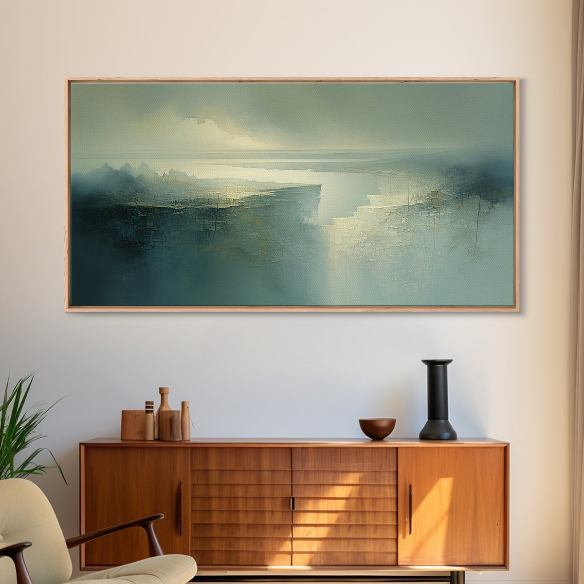 Quiet Abstract River Shape Canvas Print, General Fine Art, Print, Living Room Decor, Abstract Art, Art Deco, GEN-2x1-68