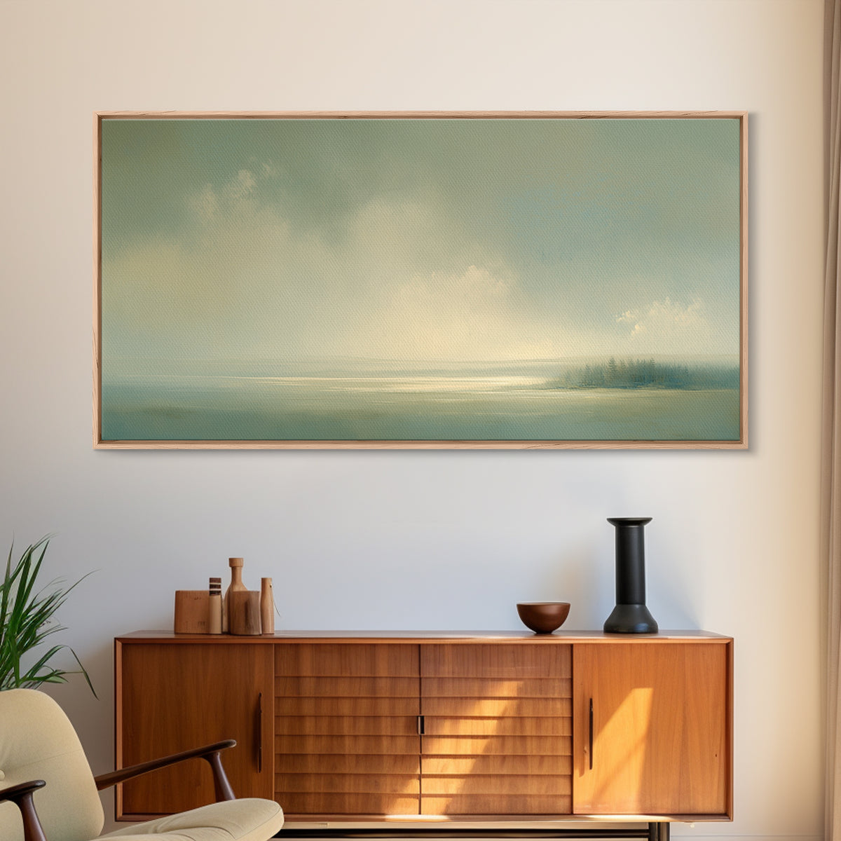 Quiet Abstract Landscape Canvas Print, General Fine Art, Oil Painting, Living Room Decor, Fine Art, Gallery Decor, GEN-2x1-69