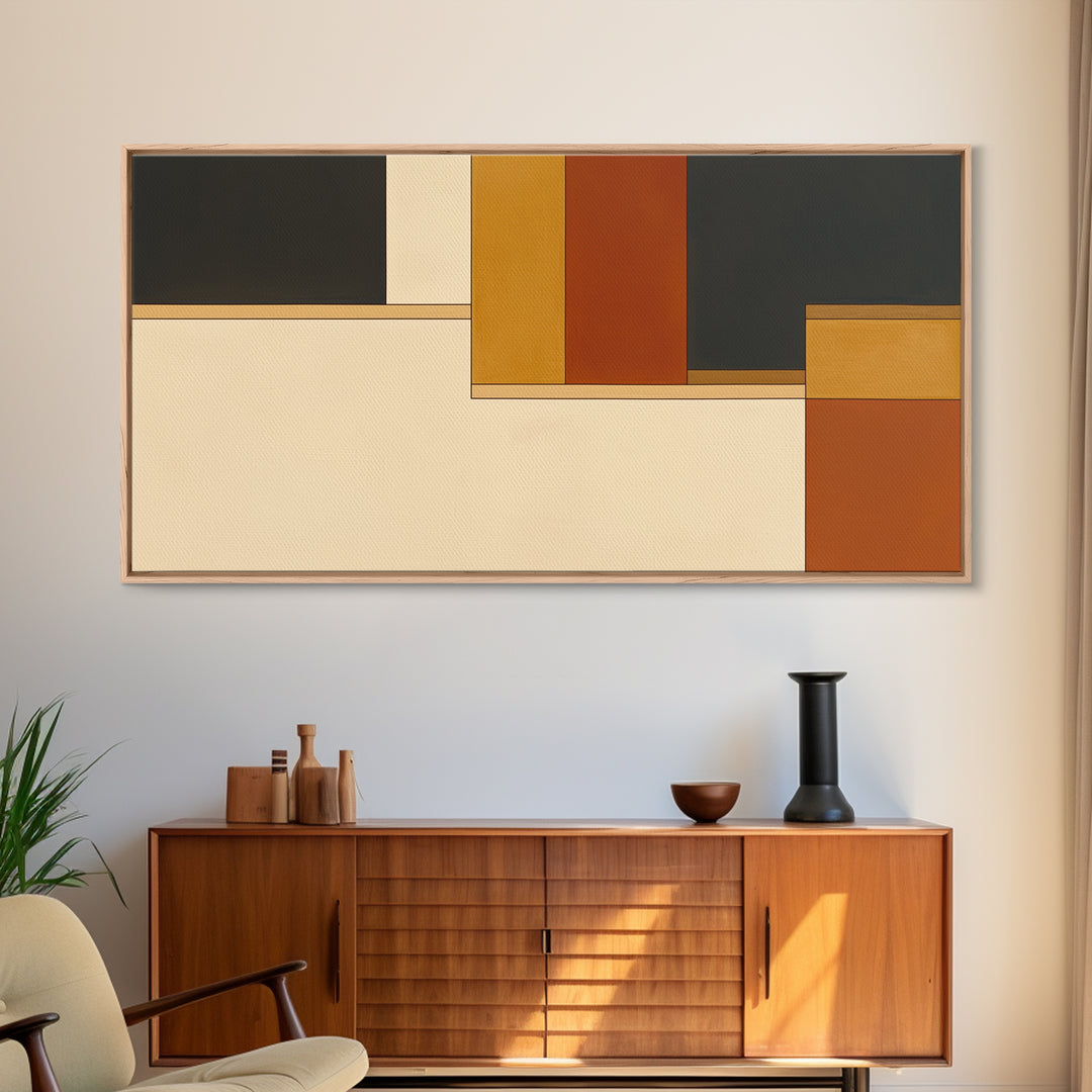 Modern Geometric Composition Canvas Print, General Fine Art, Art, Living Room Decor, Abstract Art, Mid Century Modern, GEN-2x1-78