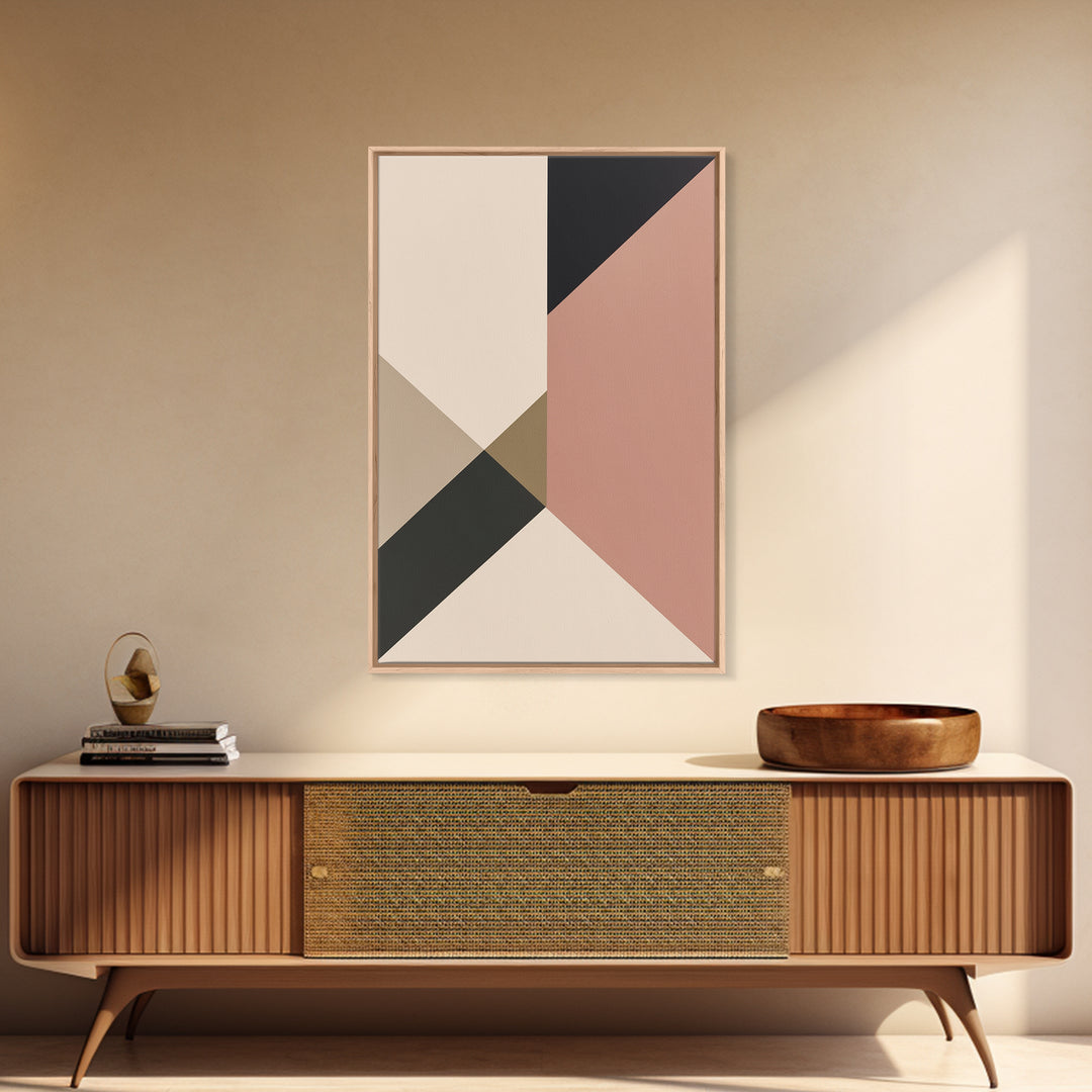 Modern Geometric Composition Framed Canvas Print, General Fine Art, Home Decor, Living Room Decor, Abstract Art, GEN-2x3-18