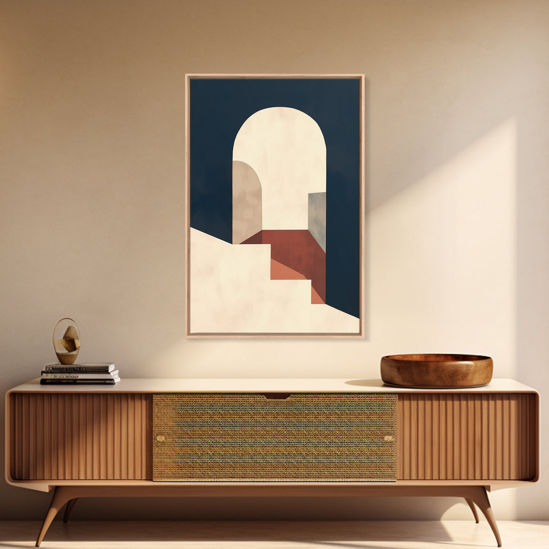 Monochrome Architectural Arch Composition Framed Canvas Print, General Fine Art, Canvas, Living Room Decor, Oil Painting, GEN-2x3-20