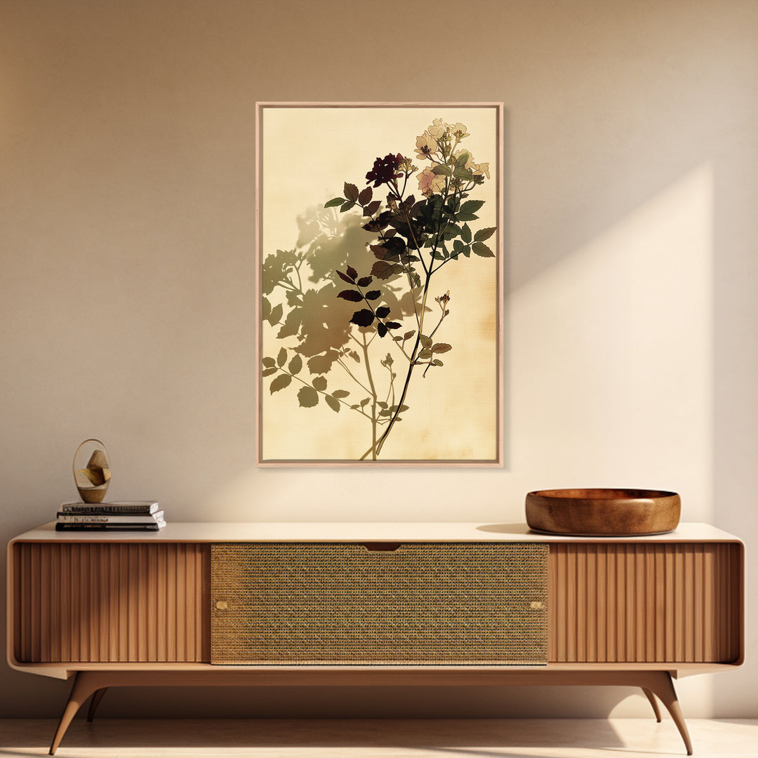 Botanical Silhouette Series Canvas Print, General Fine Art, Print, Living Room Decor, Watercolor Art, Art Deco, GEN-2x3-29