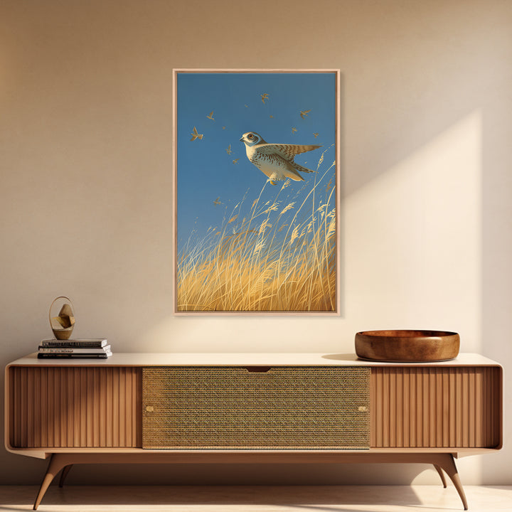 Minimal Birds in Flight over an Open Framed Canvas Print, General Fine Art, Minimalist Decor, Living Room Decor, Fine Art, GEN-2x3-30