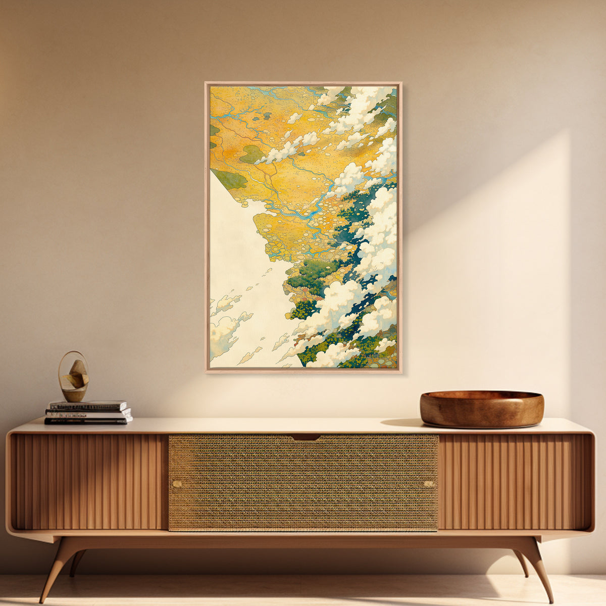 Quiet Abstract River Shape Canvas Print, General Fine Art, Statement Artwork, Living Room Decor, Abstract Art, GEN-2x3-32