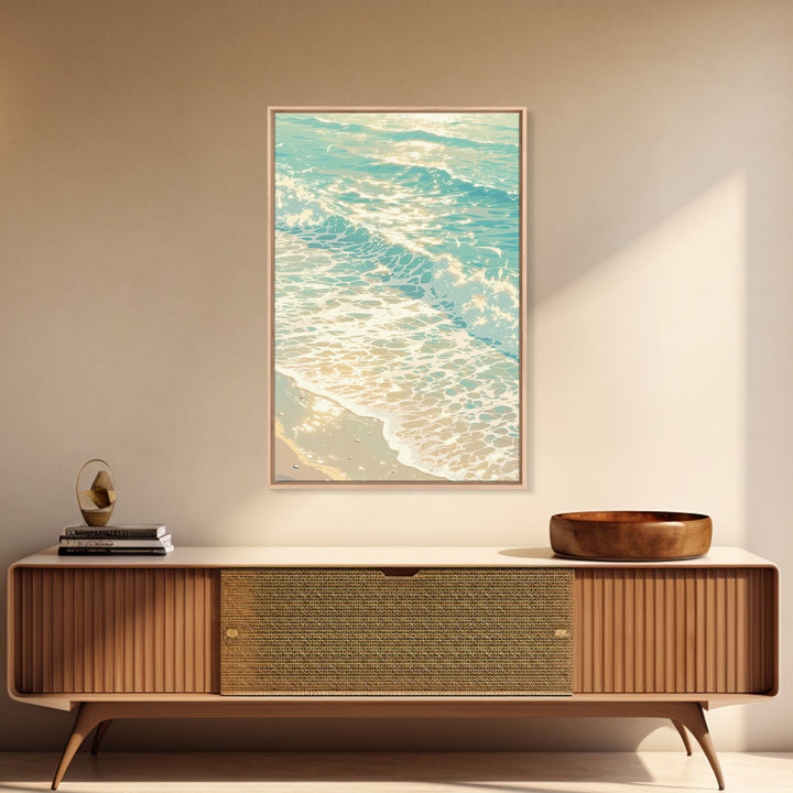Coastal Water Study Framed Canvas Print, General Fine Art, Art Print, Living Room Decor, Fine Art, Original Art, GEN-2x3-37