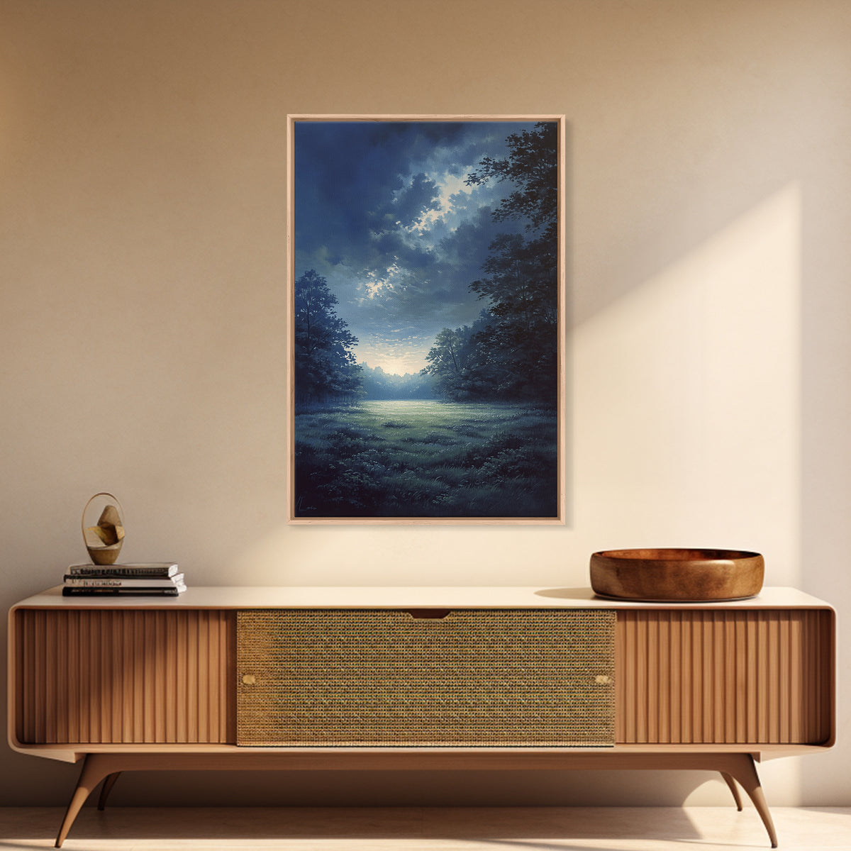 Moody Forest Clearing Canvas Print, General Fine Art, Contemporary Art, Living Room Decor, Fine Art, Digital Art, GEN-2x3-40