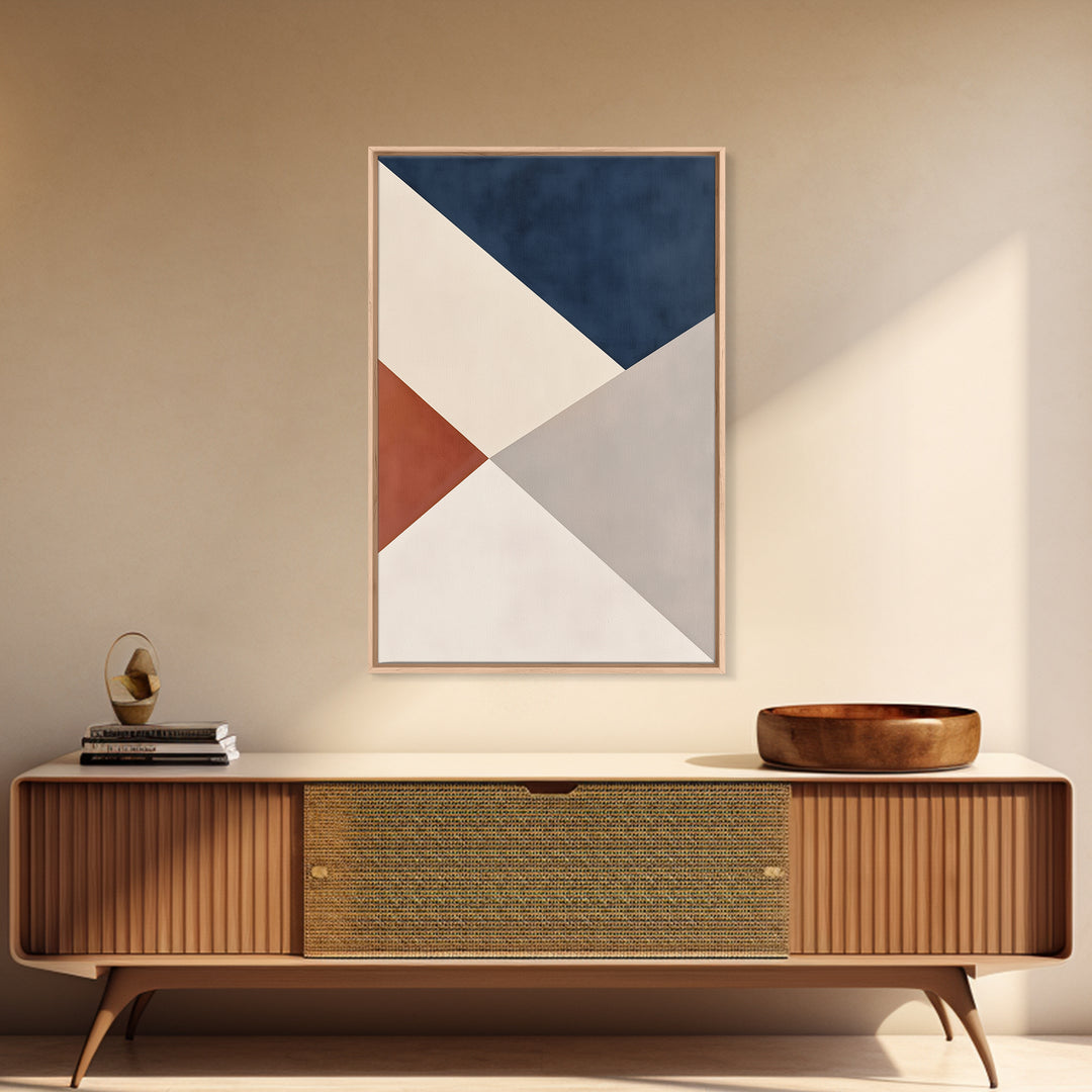 Modern Geometric Composition Framed Canvas Print, General Fine Art, Home Decor, Living Room Decor, Abstract Art, GEN-2x3-42