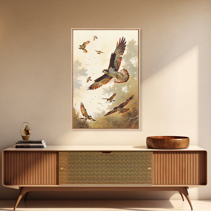 Minimal Birds in Flight over an Open Canvas Print, General Fine Art, Art, Living Room Decor, Fine Art, Mid Century Modern, GEN-2x3-54