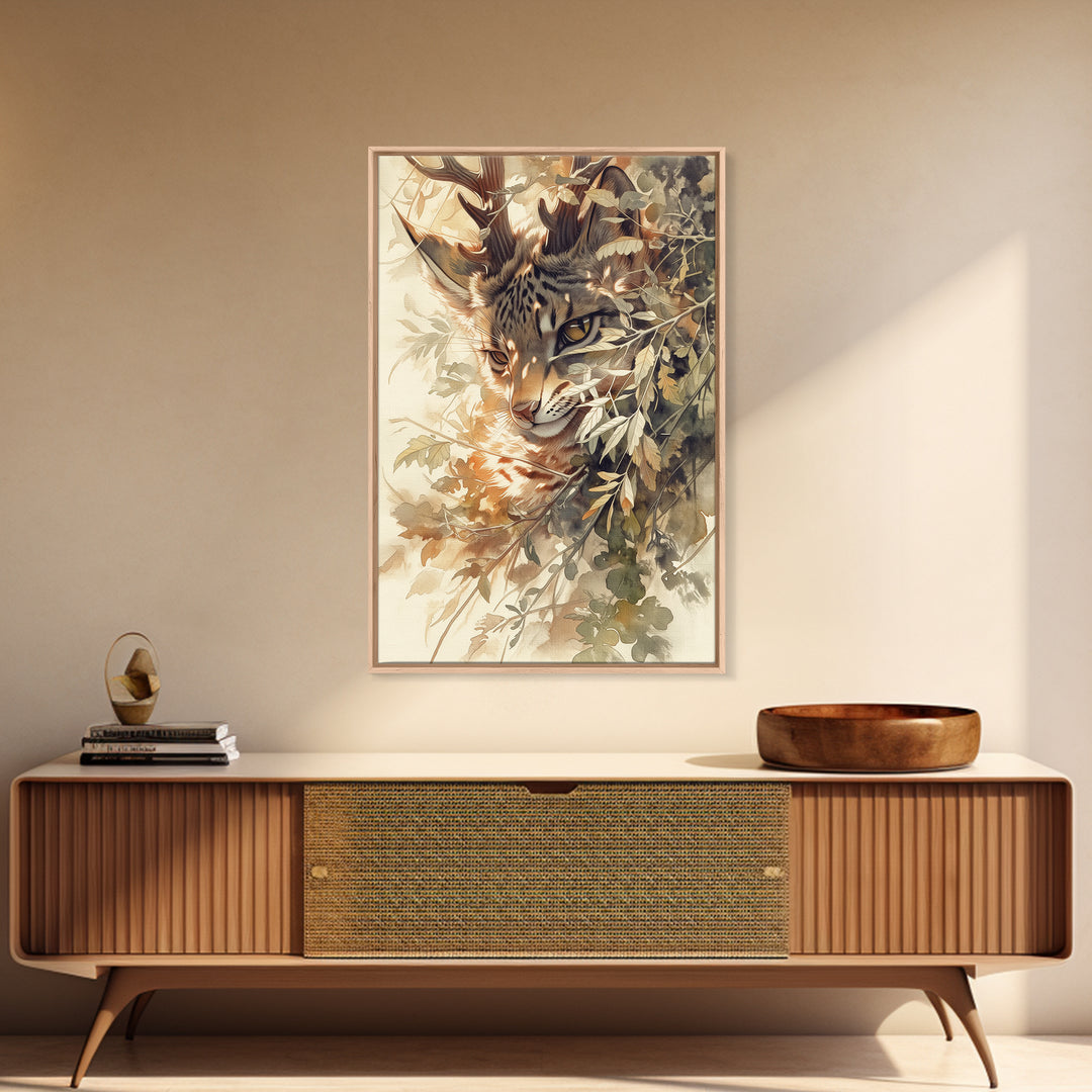 Soft Watercolor Branch Study Canvas Print, General Fine Art, Mid Century Modern, Living Room Decor, Fine Art, GEN-2x3-67