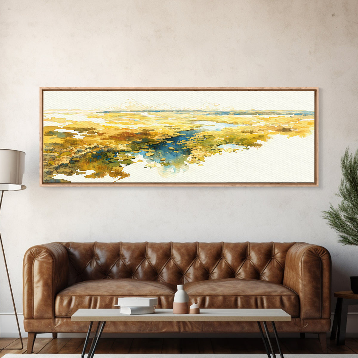 Quiet Abstract River Shape Canvas Print, General Fine Art, Large Wall Art, Living Room Decor, Abstract Art, Modern Decor, GEN-3x1-16