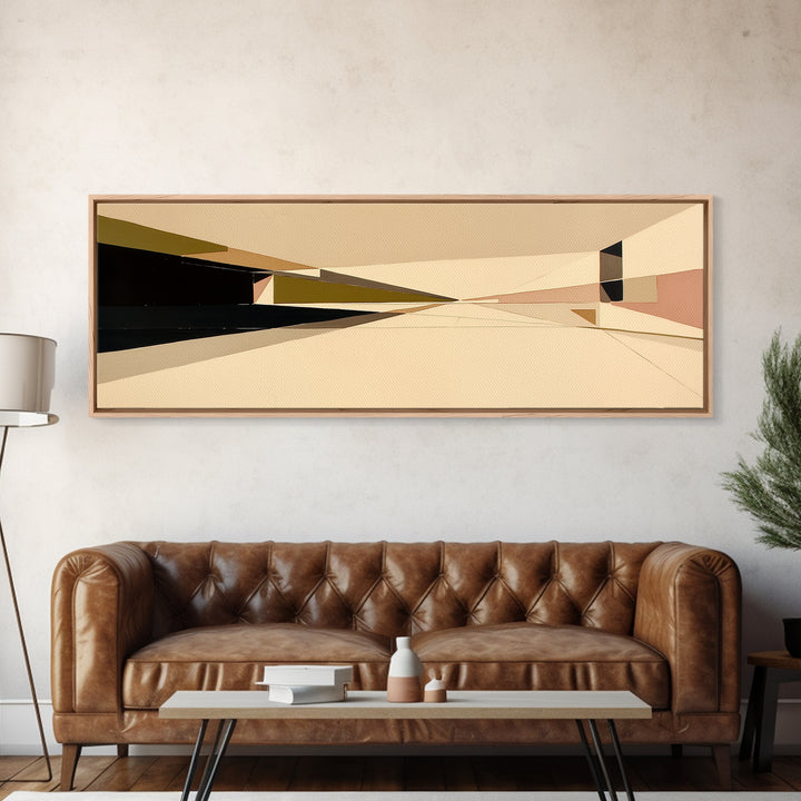 Modern Geometric Composition Framed Canvas Print, General Fine Art, Art Prints, Living Room Decor, Abstract Art, GEN-3x1-2