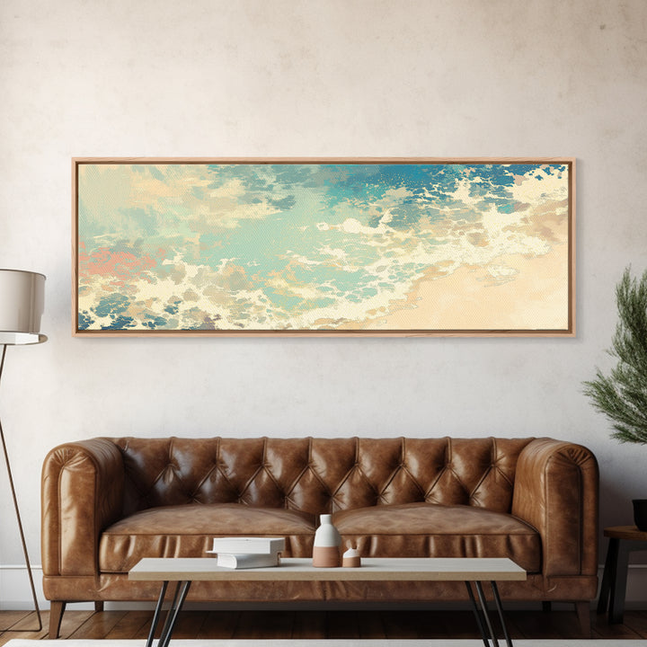 Coastal Water Study Canvas Print, General Fine Art, Framed Wall Art, Living Room Decor, Fine Art, Luxury Decor, GEN-3x1-21