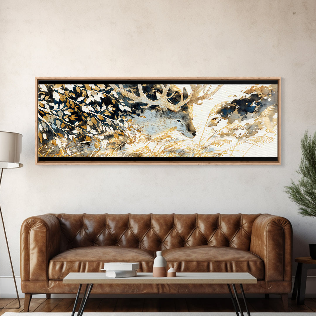 Soft Watercolor Branch Study Framed Canvas Print, General Fine Art, Textured Painting, Living Room Decor, Fine Art, GEN-3x1-27