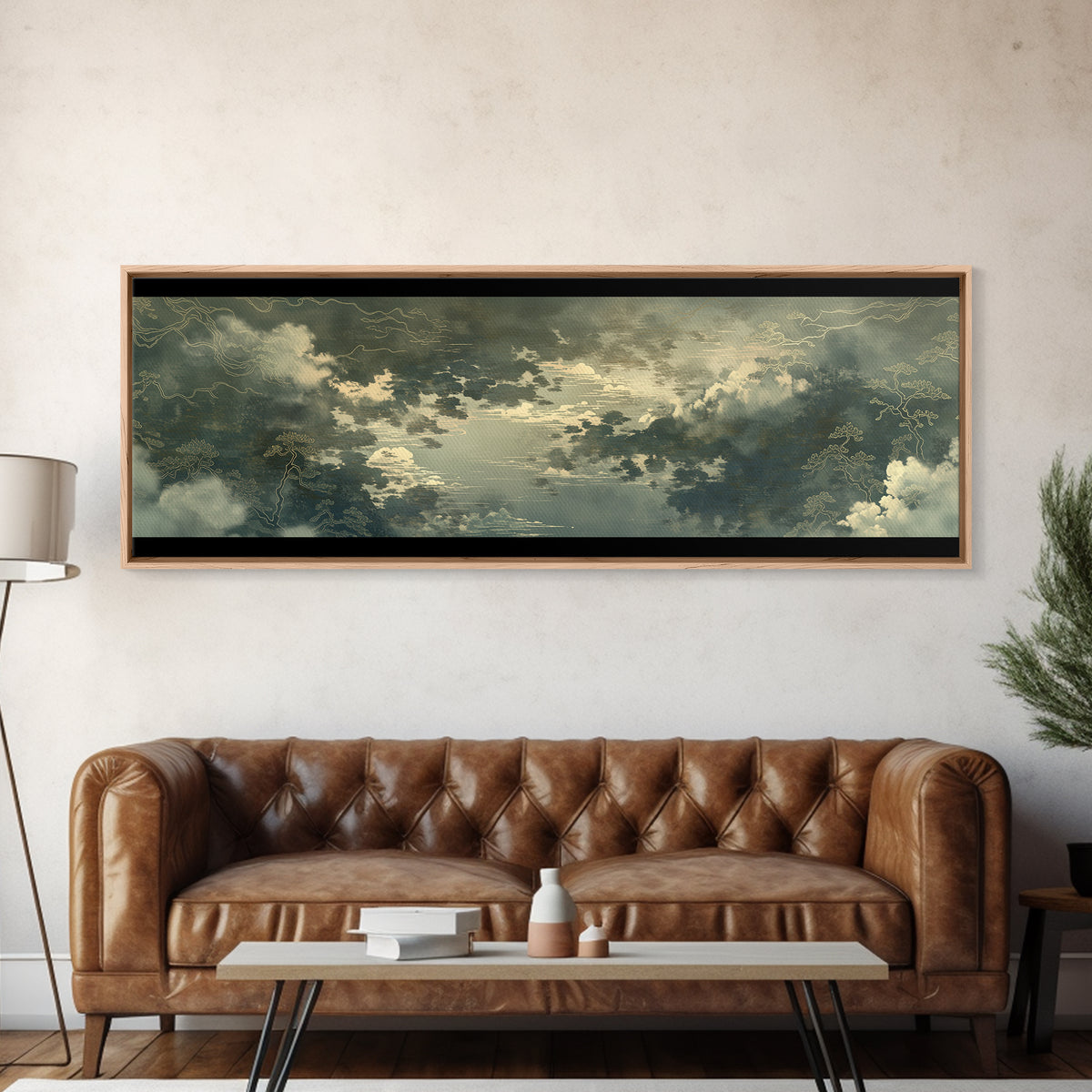 Quiet Abstract River Shape Canvas Print, General Fine Art, Neutral Decor, Living Room Decor, Fine Art, Home Decor, GEN-3x1-40