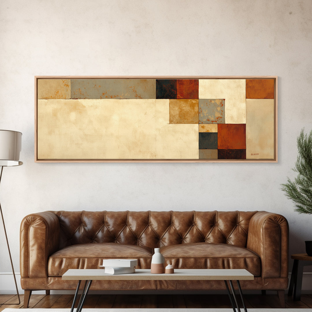 Modern Geometric Composition Canvas Print, General Fine Art, Wall Art Prints, Living Room Decor, Abstract Art, GEN-3x1-50