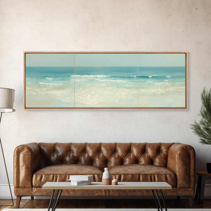 Coastal Water Study Framed Canvas Print, General Fine Art, Gallery Decor, Living Room Decor, Fine Art, Wall Art, GEN-3x1-69