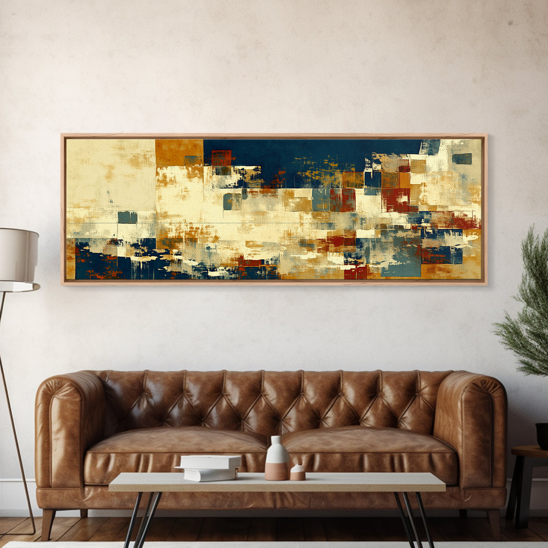 Earthy Plaster Texture Abstract Framed Canvas Print, General Fine Art, Statement Artwork, Living Room Decor, Abstract Art, GEN-3x1-7