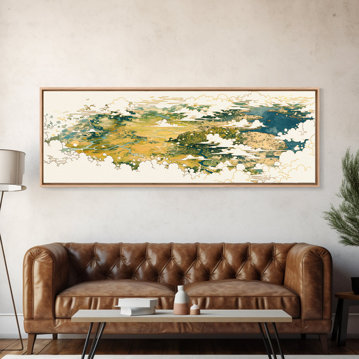 Quiet Abstract River Shape Canvas Print, General Fine Art, Wall Art, Living Room Decor, Abstract Art, Printable, GEN-3x1-88