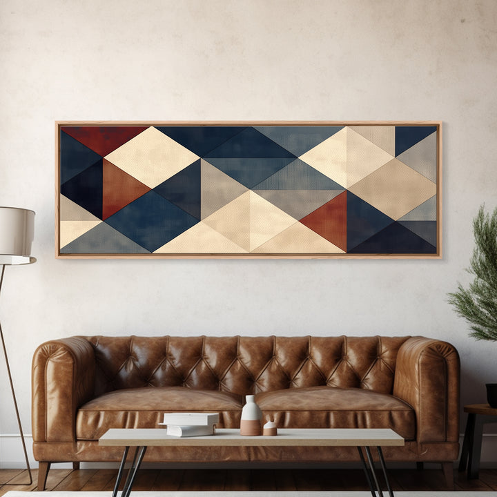 Modern Geometric Composition Canvas Print, General Fine Art, Abstract Art, Living Room Decor, Fine Art, Textured Painting, GEN-3x1-98