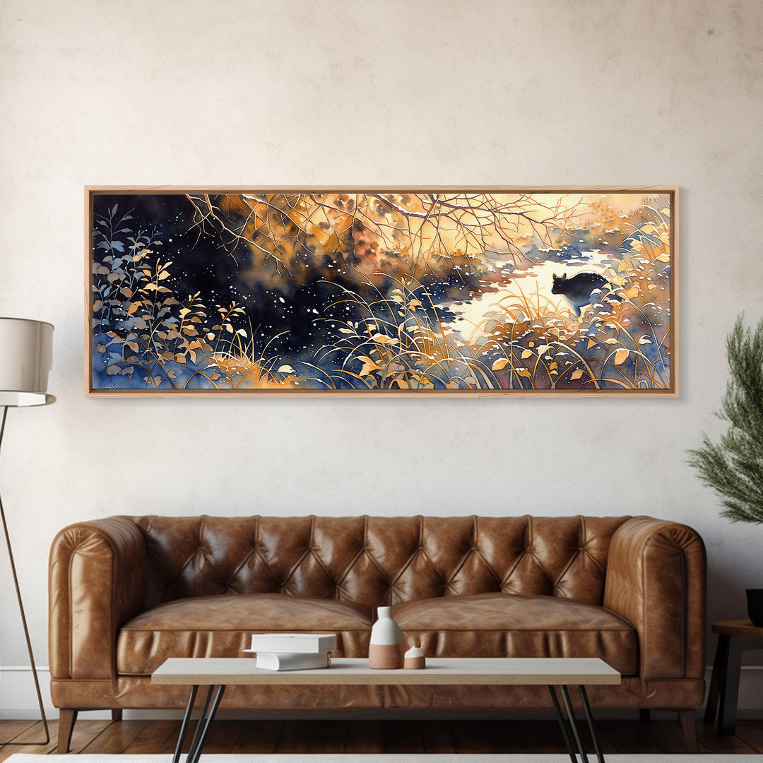 Soft Watercolor Branch Study Framed Canvas Print, General Fine Art, Digital Prints, Living Room Decor, Oil Painting, GEN-3x1-99