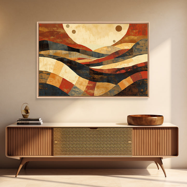 Warm Terracotta Abstract Framed Canvas Print, General Fine Art, Original Painting, Living Room Decor, Fine Art, GEN-3x2-10