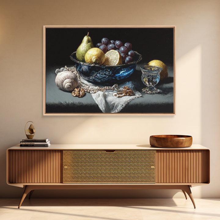 Simple Still Life of Fruit and Linen Canvas Print, General Fine Art, Minimalist Decor, Living Room Decor, Fine Art, GEN-3x2-68