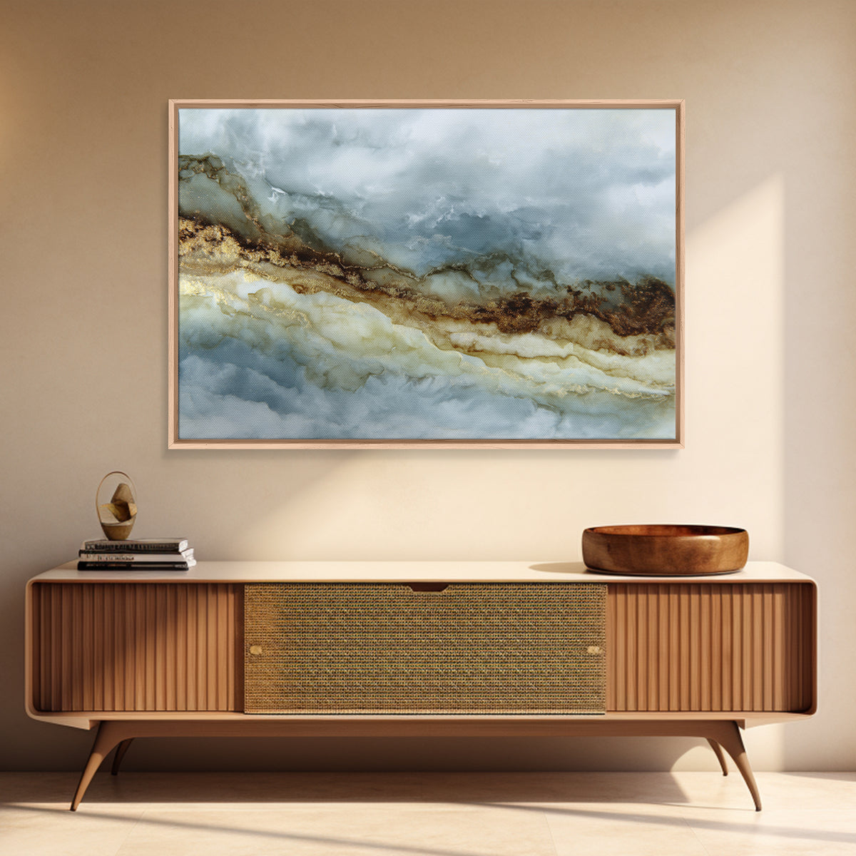 Quiet Abstract River Shape Canvas Print, General Fine Art, Luxury Decor, Living Room Decor, Abstract Art, Digital Prints, GEN-3x2-76