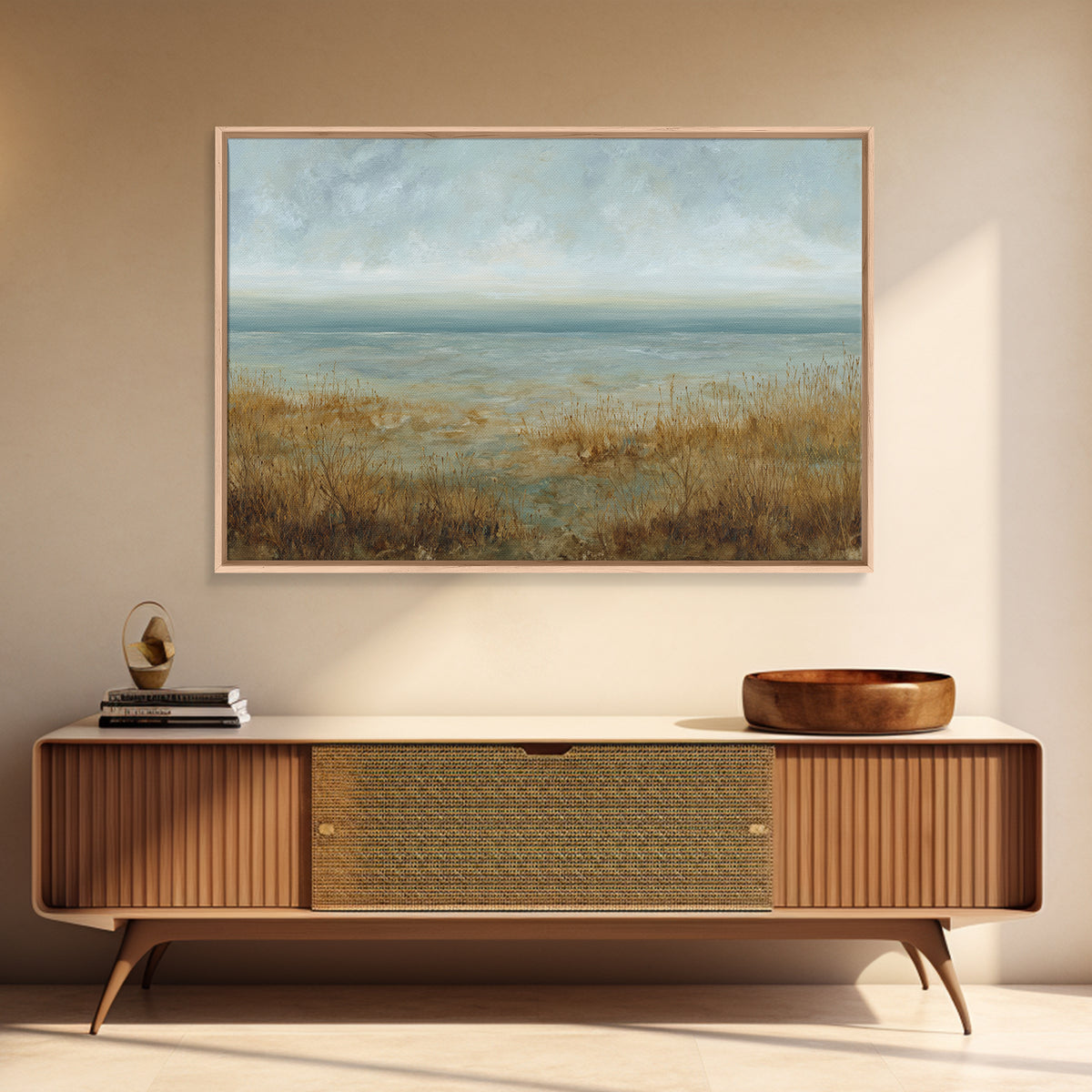 Quiet Abstract Landscape Framed Canvas Print, General Fine Art, Room Decor, Living Room Decor, Fine Art, Digital Prints, GEN-3x2-77