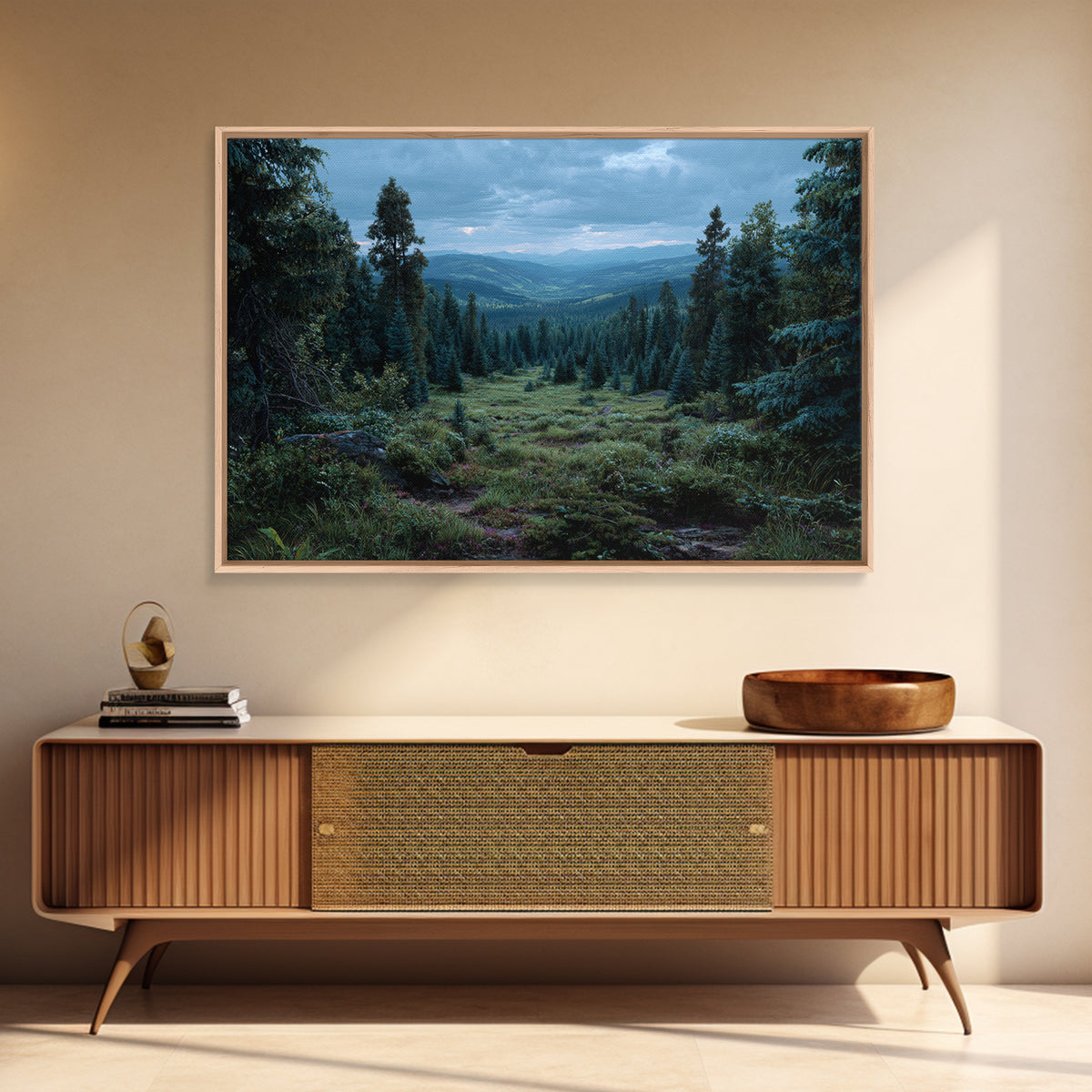 Moody Forest Clearing Canvas Print, General Fine Art, Poster, Living Room Decor, Fine Art, Wall Art Prints, Mid Century Modern, GEN-3x2-84
