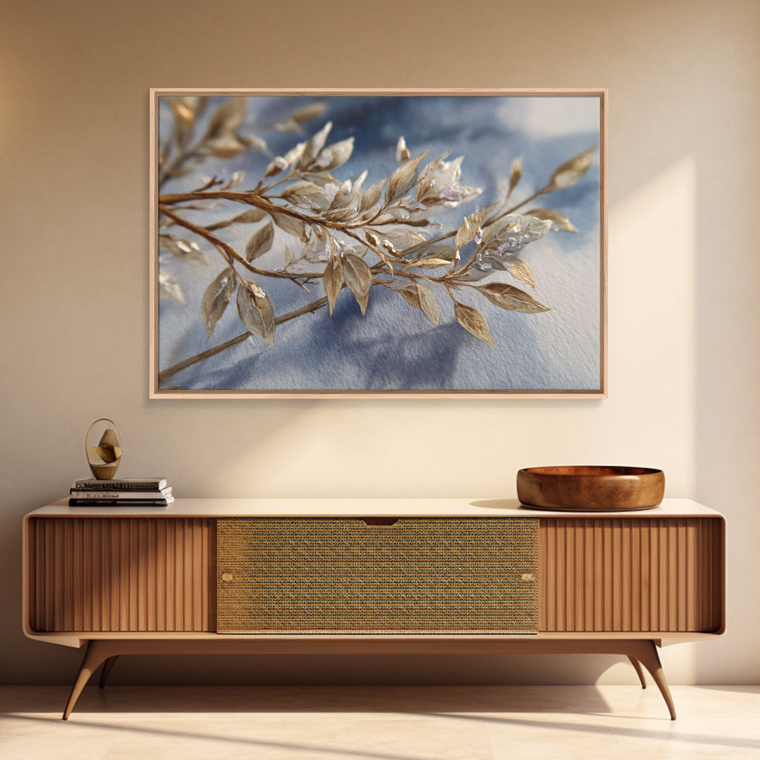 Soft Watercolor Branch Study Framed Canvas Print, General Fine Art, Poster, Living Room Decor, Fine Art, Wall Art Prints, GEN-3x2-87