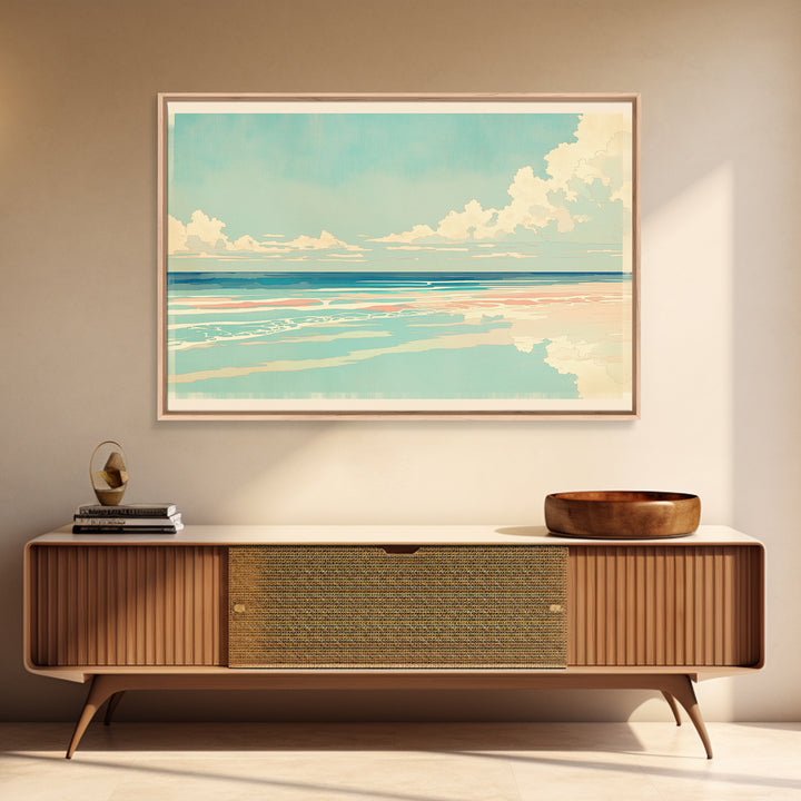 Coastal Water Study Framed Canvas Print, General Fine Art, Wall Hanging, Living Room Decor, Fine Art, Statement Artwork, GEN-3x2-9