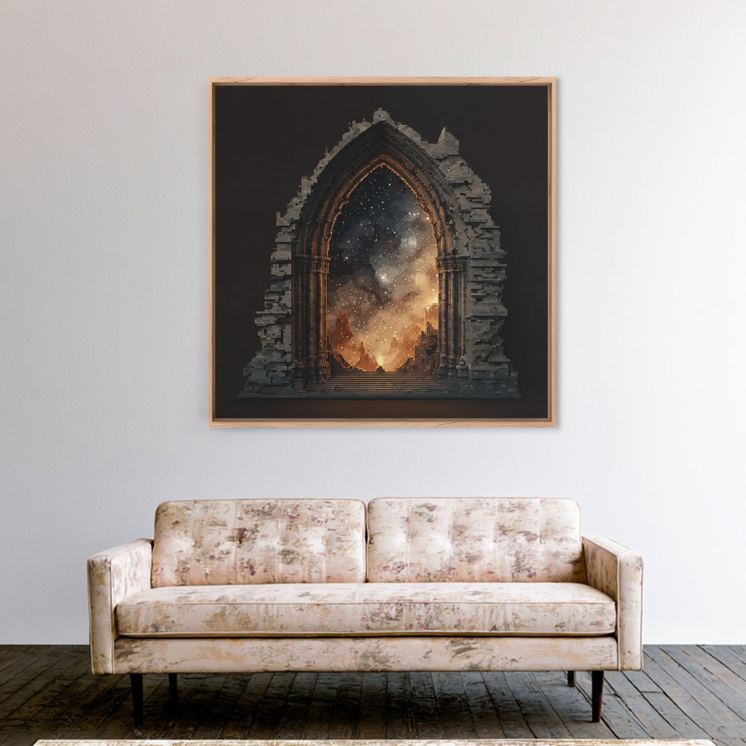 Gothic Archway Filled Framed Canvas Print, Gothic Art, Fine Art Print, Living Room Decor, Fine Art, Gothic, Halloween Decor, GOT-1x1-83