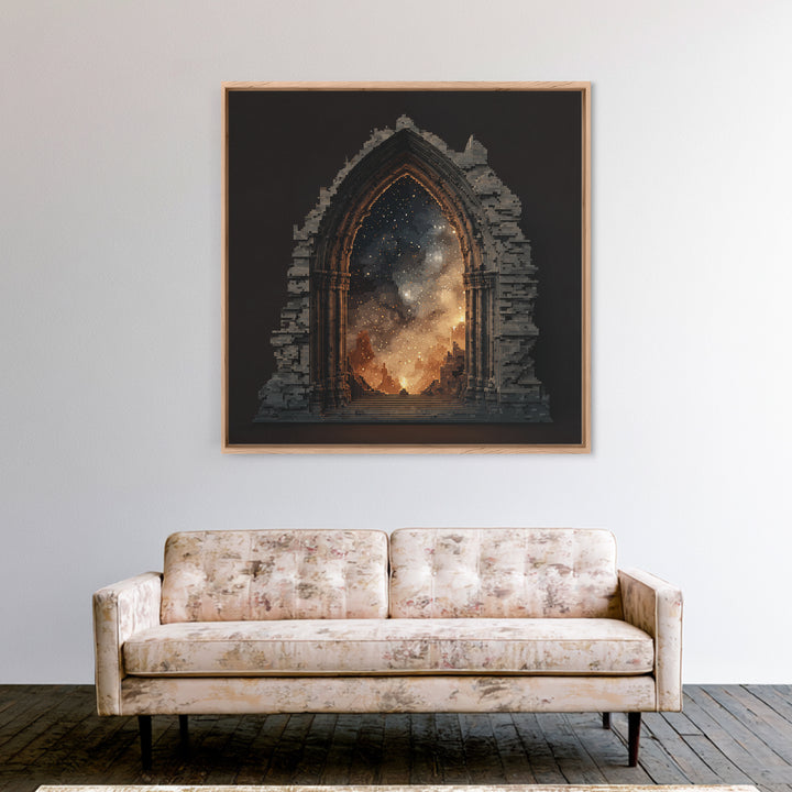 Gothic Archway Filled Framed Canvas Print, Gothic Art, Fine Art Print, Living Room Decor, Fine Art, Gothic, Halloween Decor, GOT-1x1-83