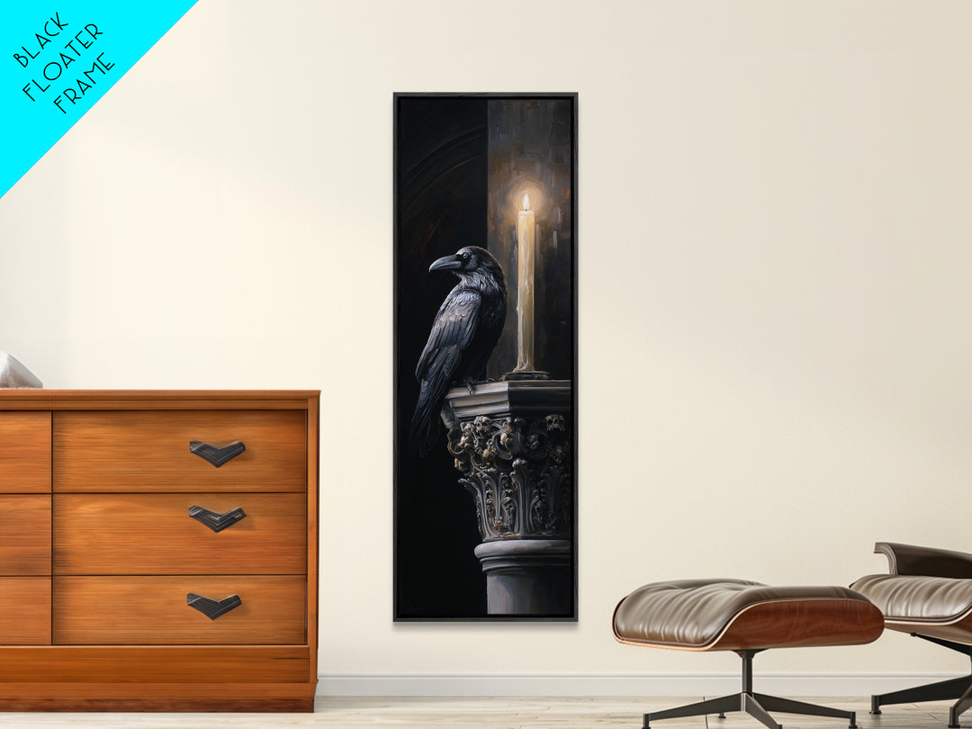 Raven on a Cathedral Gargoyle Canvas Print, Gothic Art, Fine Art Print, Living Room Decor, Fine Art, Gothic, Halloween Decor, GOT-1x3-13