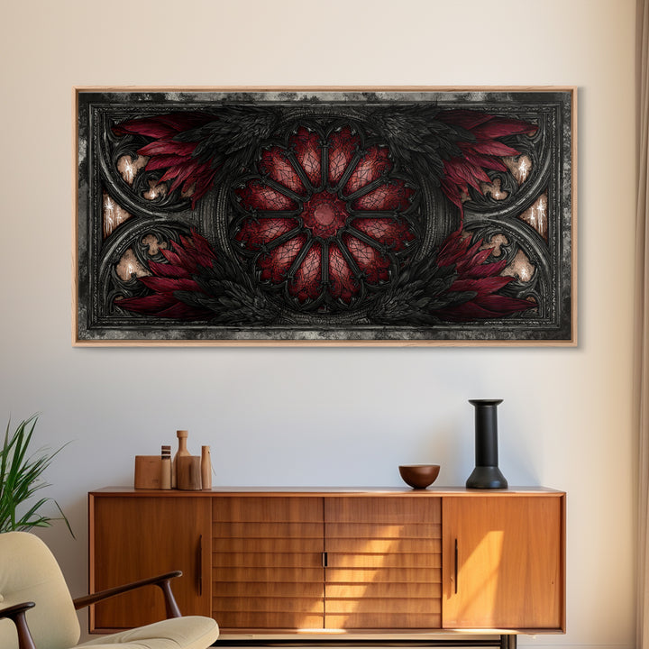 Gothic Cathedral Window Canvas Print, Gothic Art, Statement Artwork, Living Room Decor, Fine Art, Gothic, Art Prints, GOT-2x1-22