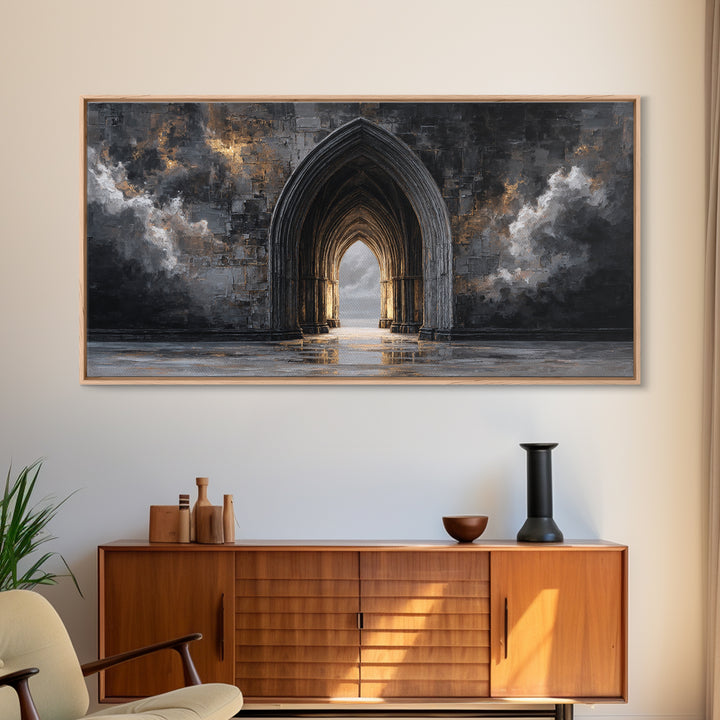 Gothic Archway Filled Canvas Print, Gothic Art, Printable Wall Art, Living Room Decor, Fine Art, Gothic, Halloween Art, GOT-2x1-31