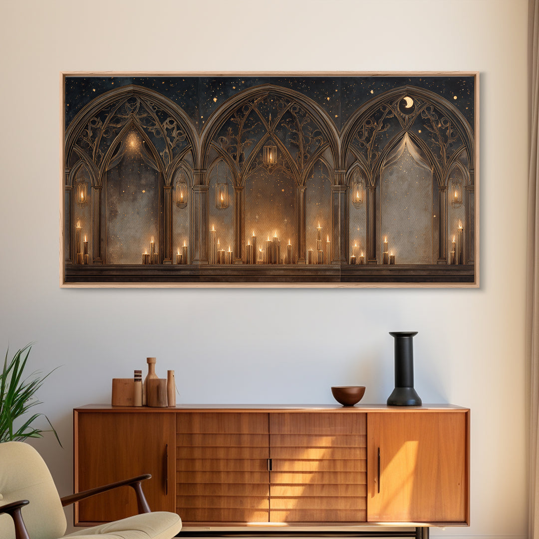 Ornate Cross and Roses Dramatic Still Life Canvas Print, Gothic Art, Gothic, Living Room Decor, Gothic, Moody Wall Art, GOT-2x1-64