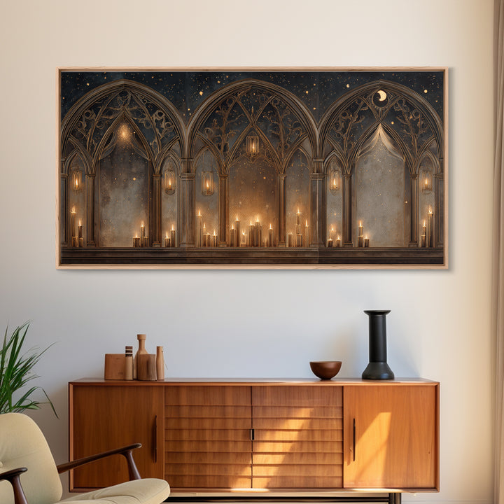 Ornate Cross and Roses Dramatic Still Life Canvas Print, Gothic Art, Gothic, Living Room Decor, Gothic, Moody Wall Art, GOT-2x1-64