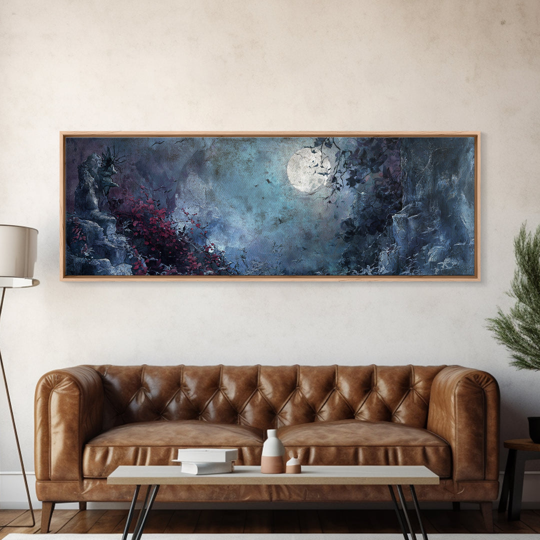 Gothic Mermaid by Dark Rocks Canvas Print, Gothic Art, Canvas Painting, Living Room Decor, Oil Painting, Gothic, Fine Art Print, GOT-3x1-85