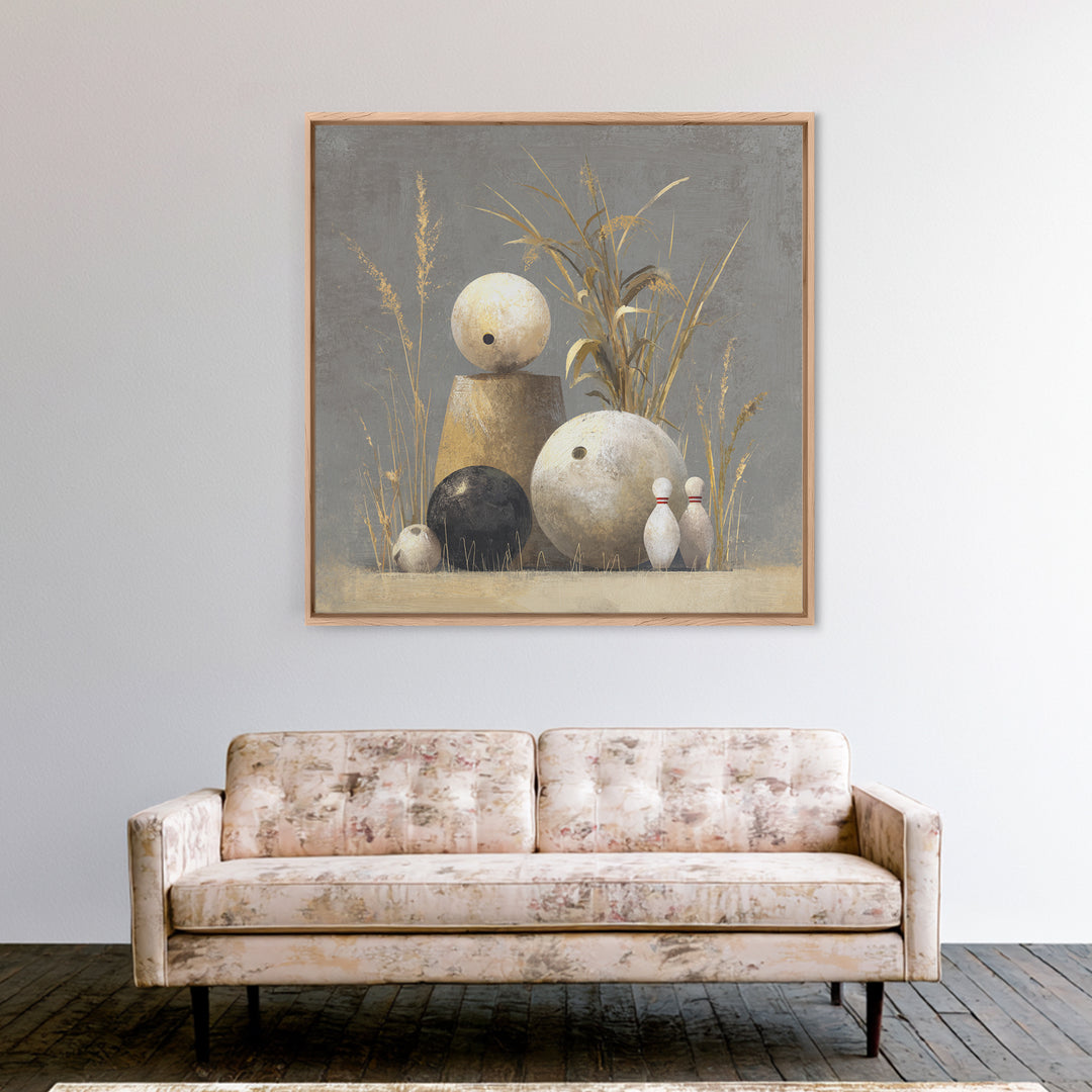 Bowling Ball and Pins Canvas Print, Game Room Art, Pop Art, Game Room Decor, Fine Art, Play, Fine Art Print, Statement Artwork, GRA-1x1-14