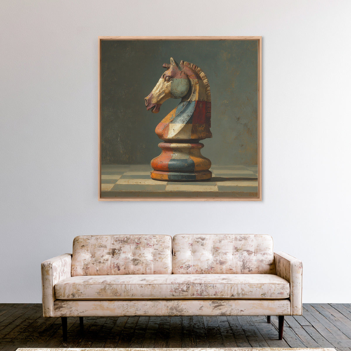 Chess Knight Piece Framed Canvas Print, Game Room Art, Fine Art Print, Game Room Decor, Fine Art, Play, Wall Decor, GRA-1x1-29