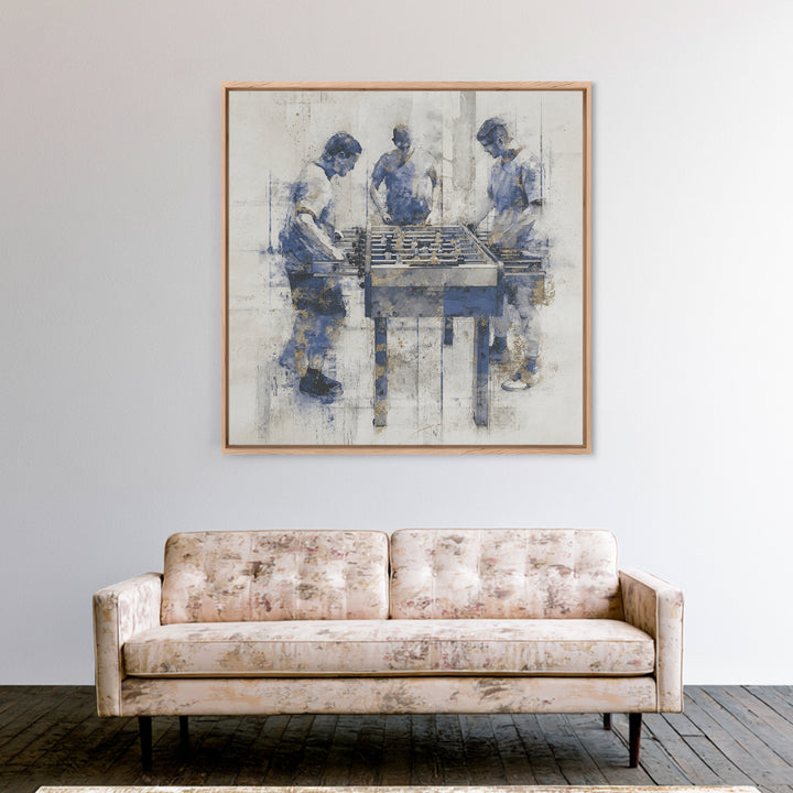 Foosball Player Figures Framed Canvas Print, Game Room Art, Statement Artwork, Game Room Decor, Fine Art, Play, GRA-1x1-33