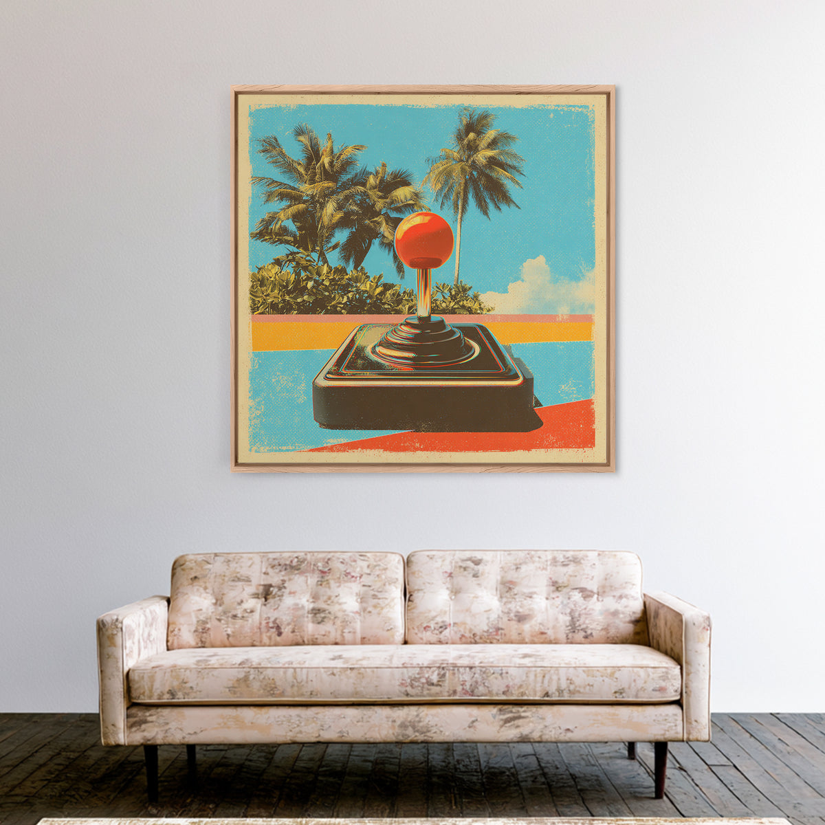 Retro Arcade Joystick Canvas Print, Game Room Art, Modern Decor, Game Room Decor, Fine Art, Play, Home Decor, Wall Decor, GRA-1x1-49