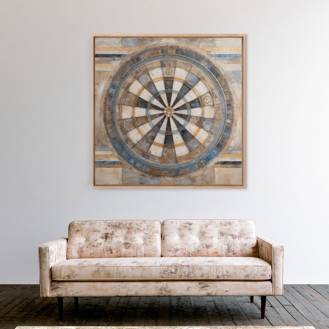 Dartboard Bullseye with Dynamic Motion Framed Canvas Print, Game Room Art, Living Room Decor, Game Room Decor, Fine Art, Play, GRA-1x1-56
