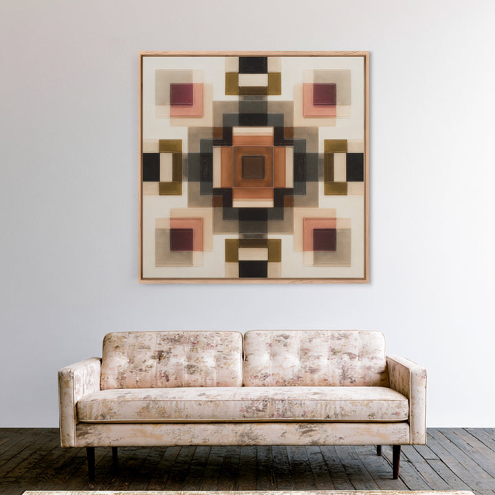 Domino Tiles Arranged Framed Canvas Print, Game Room Art, Trendy Wall Art, Game Room Decor, Abstract Art, Play, GRA-1x1-64