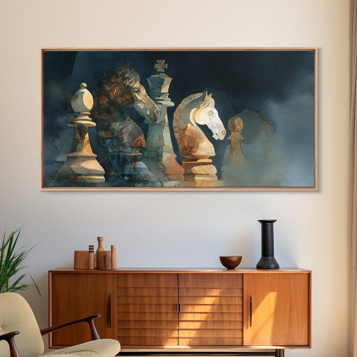 Chess Knight Piece Canvas Print, Game Room Art, Canvas Art, Game Room Decor, Fine Art, Play, Living Room Art, Playroom Art, GRA-2x1-49