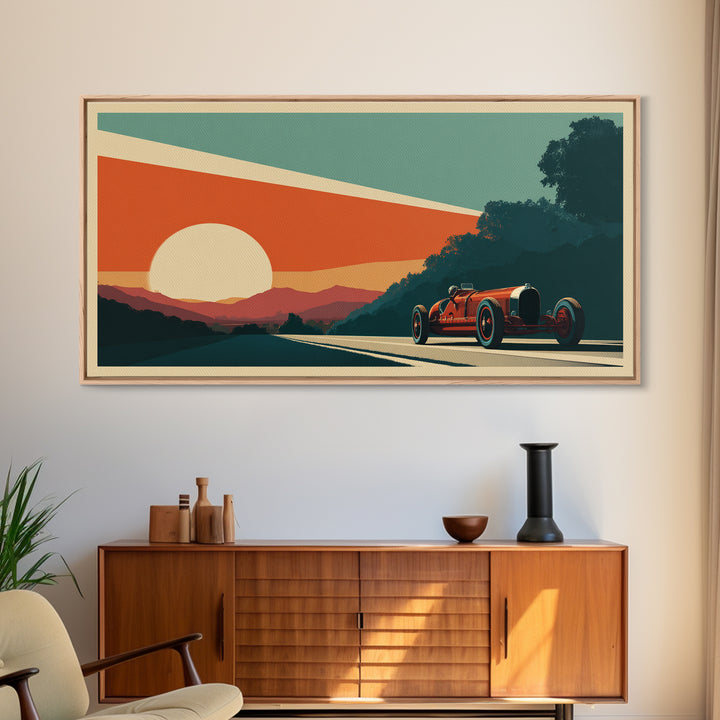 Retro Racing Car Game Poster Without Text Framed Canvas Print, Game Room Art, Original Art, Game Room Decor, Fine Art, Play, GRA-2x1-56