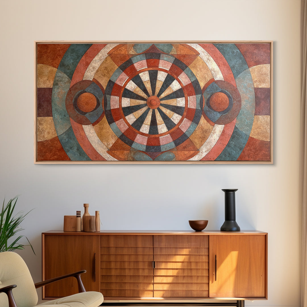 Dartboard Bullseye with Dynamic Motion Canvas Print, Game Room Art, African American Art, Game Room Decor, Fine Art, Play, GRA-2x1-76