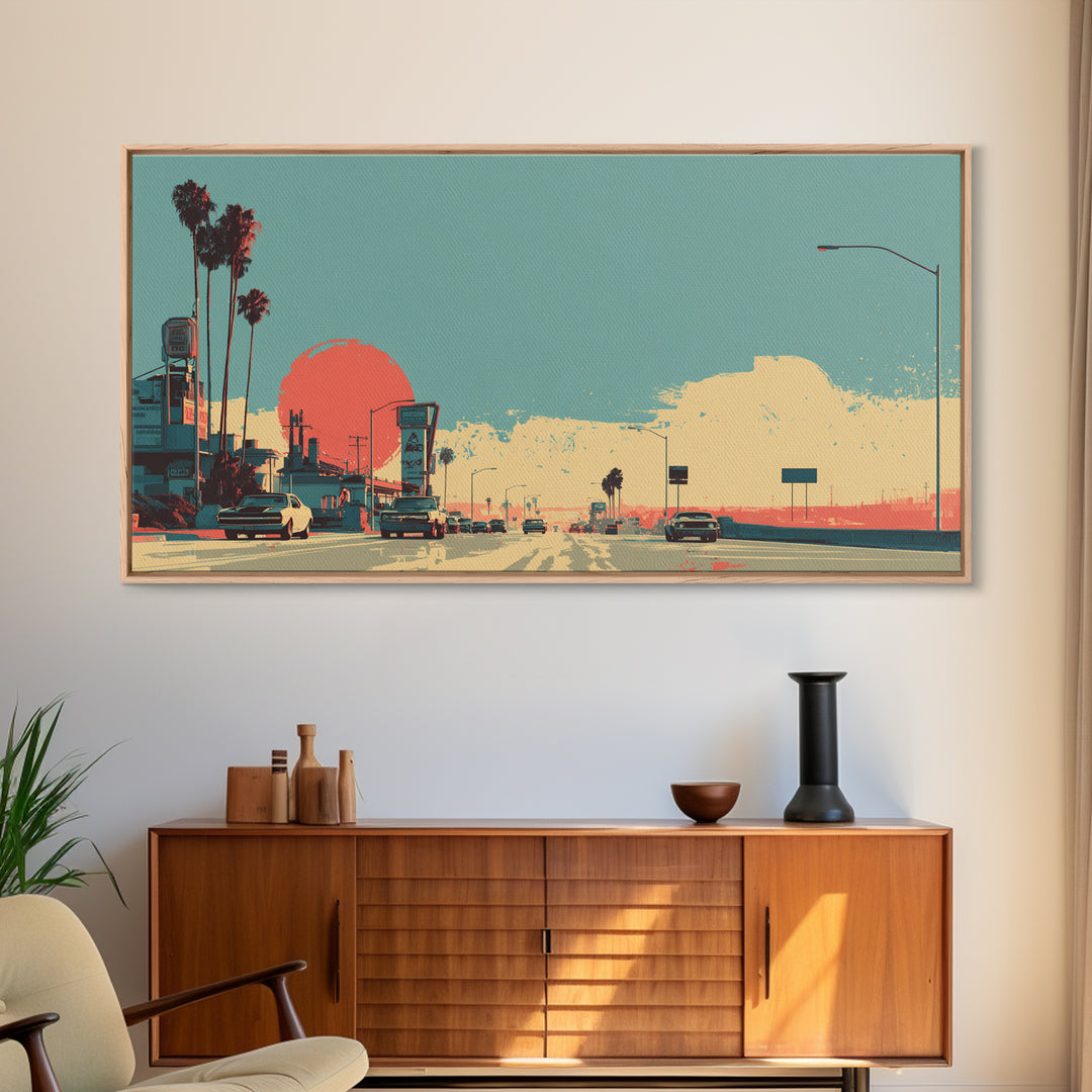 Retro Racing Car Game Poster Without Text Framed Canvas Print, Game Room Art, Black Woman Art, Game Room Decor, Fine Art, Play, GRA-2x1-80